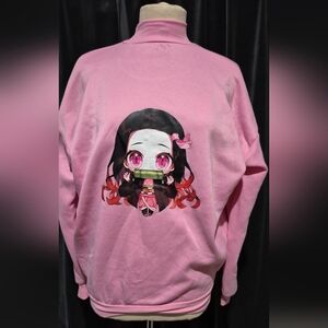 Pink Anime Character Sweatshirt